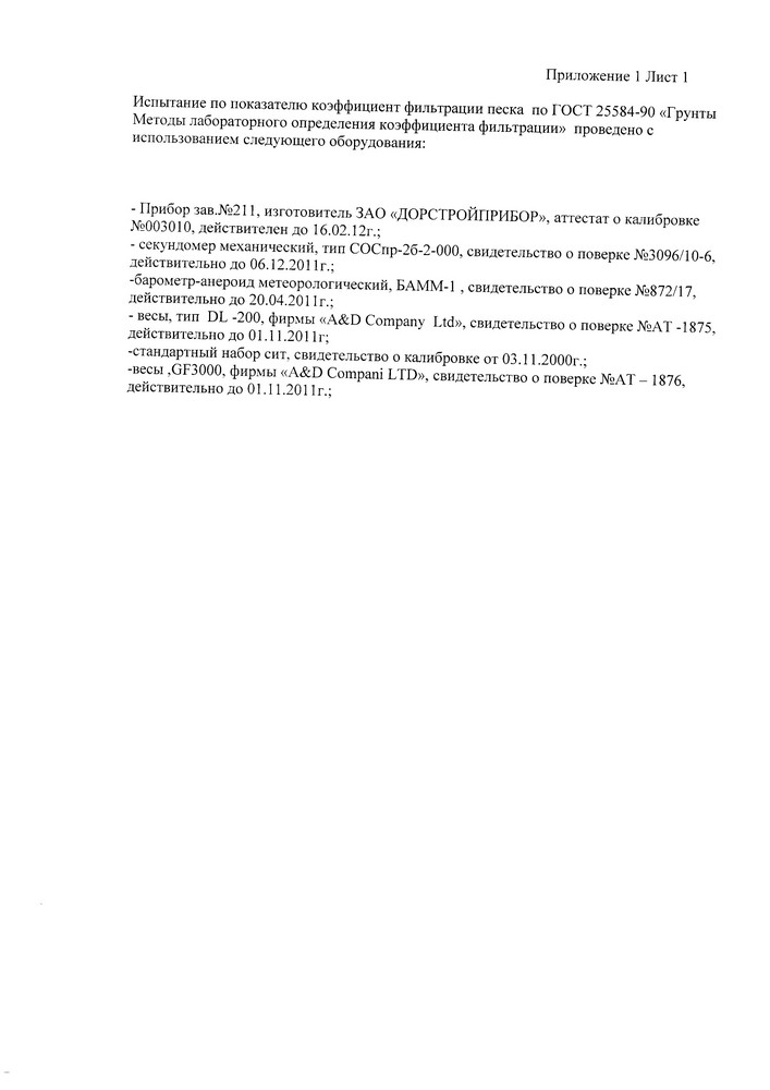 Сертификат Песок горный Болоховского месторождения (11)